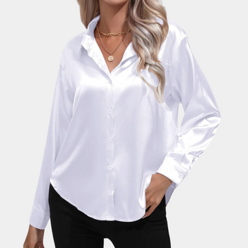 Shiny loose-fitting blouse for women