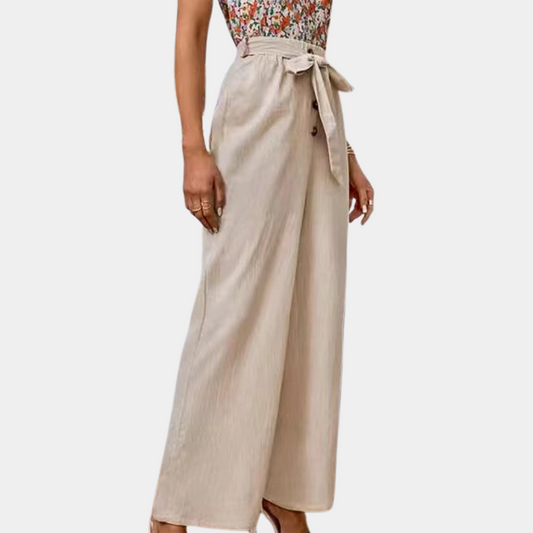 Flowing Comfortable High-Waist Wide-Leg Pants