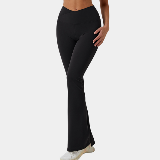 High-Waisted Flared Trousers
