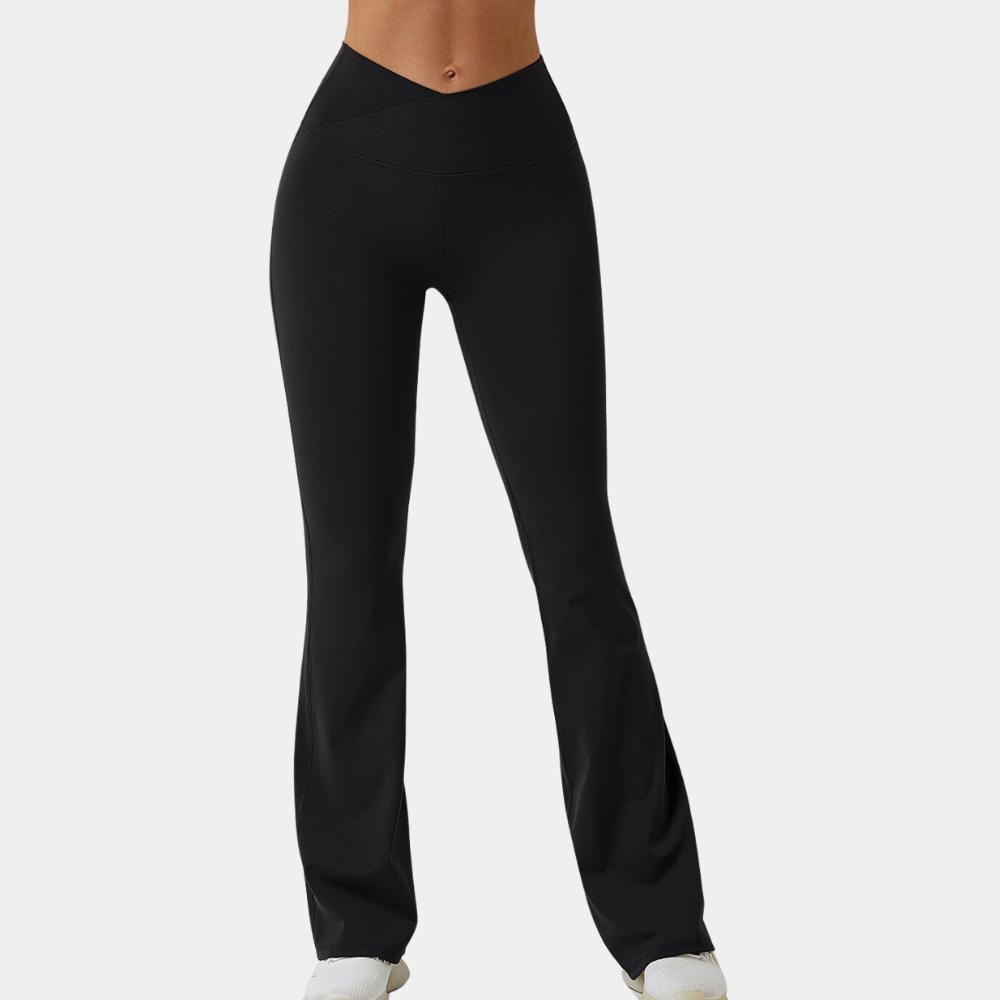 High-Waisted Flared Trousers