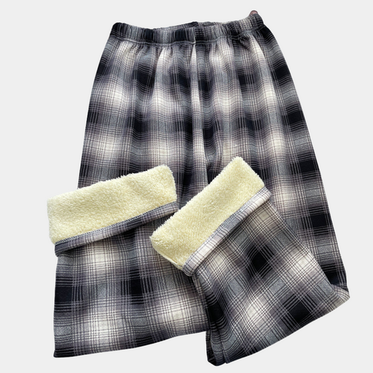 Drape Plaid Wide-Leg Trousers