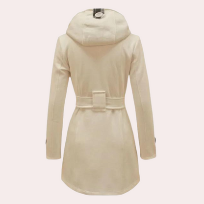 Women's checkered hooded coat
