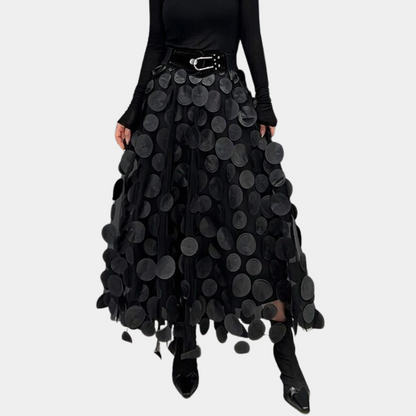 Women's high-waist polka dot gauze skirt