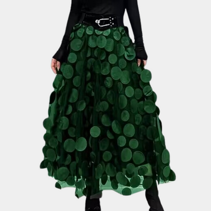 Women's high-waist polka dot gauze skirt