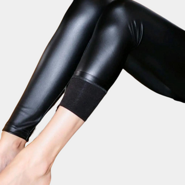 Thick leather high waist skinny pants for women