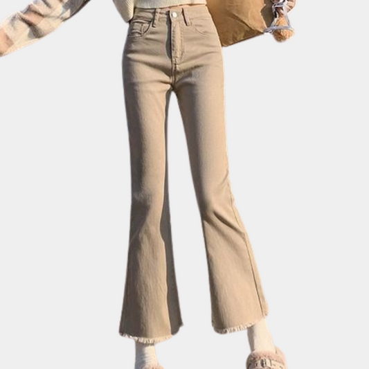 High Waist Flared Denim Pants