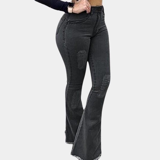 Slim High Waist Flared Jeans