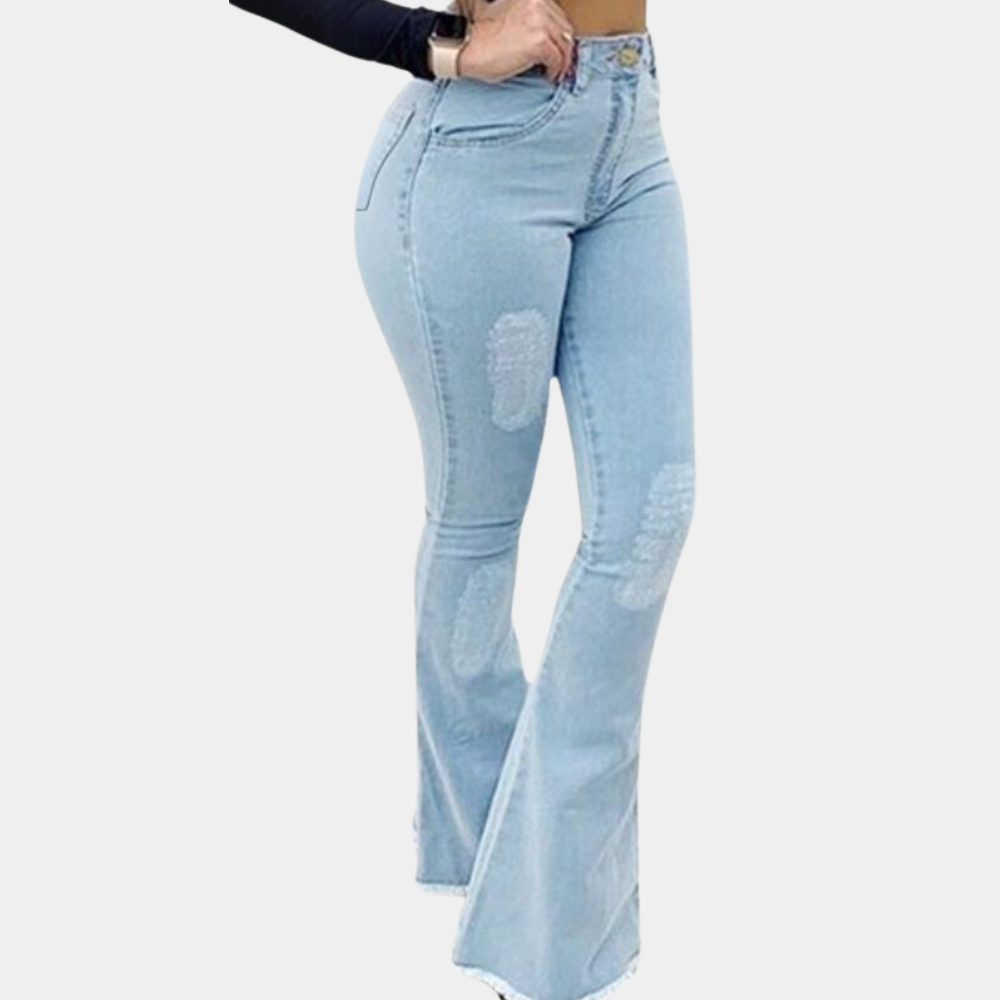 Women's slim high waist flared jeans