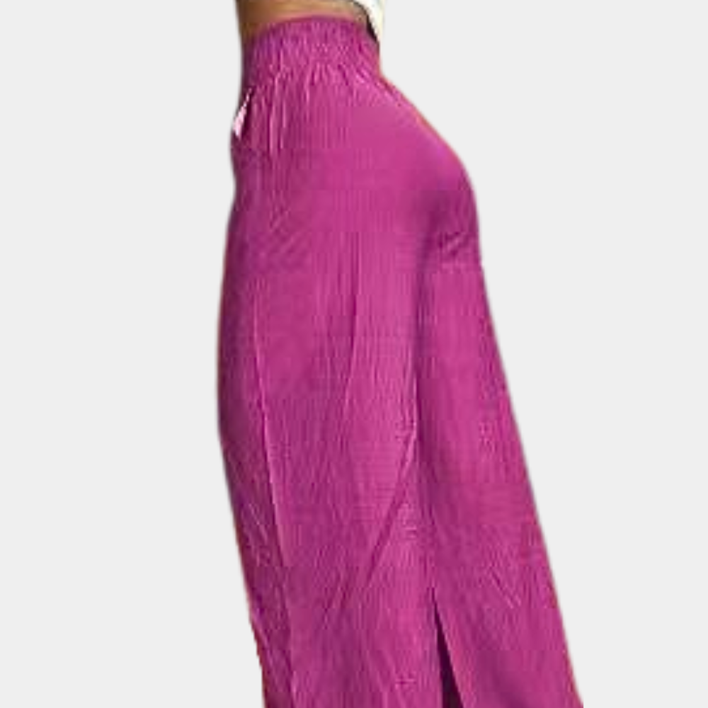 Wide-leg high waist flared trousers for women