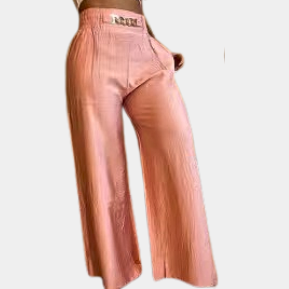 Wide-leg high waist flared trousers for women