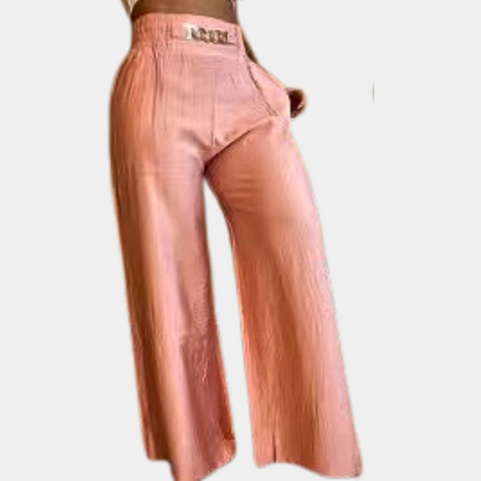 High-Waisted Wide Leg Flared Trousers