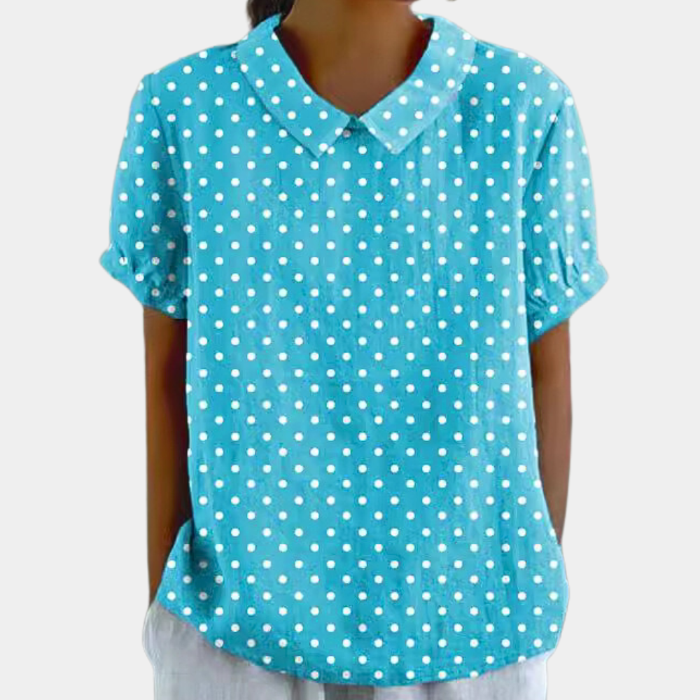 Women's Blouse - Floral Print - Short Sleeve Relaxed Fit - Lightweight