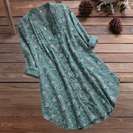 Floral Pattern Relaxed Fit Tunic Shirt