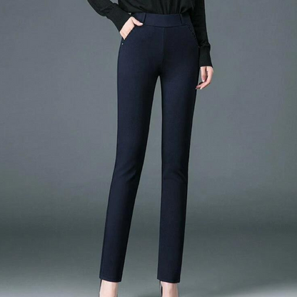 Women's casual flared trousers with elastic waist and high elasticity