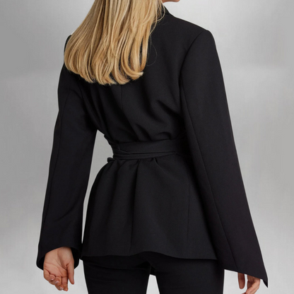 Women's tailored belted blazer jacket