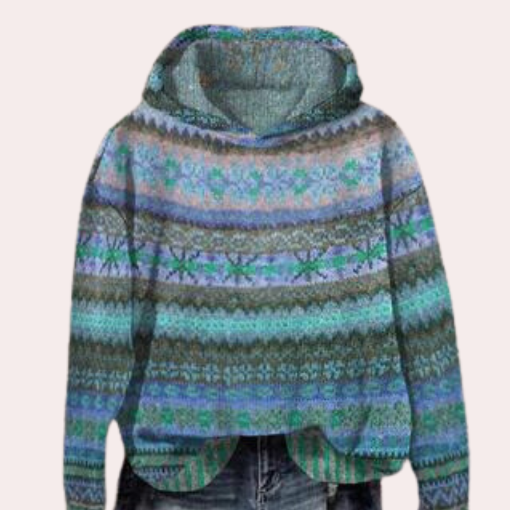 Digital print hooded sweatshirt jacket for women