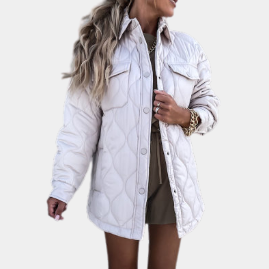 Women's short lapel down jacket