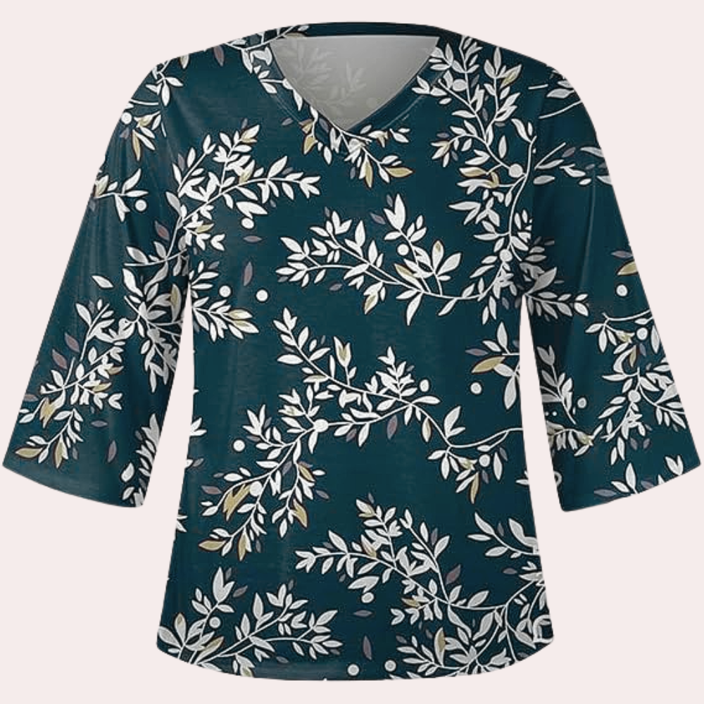 Women's 3d printed v-neck pullover t-shirt