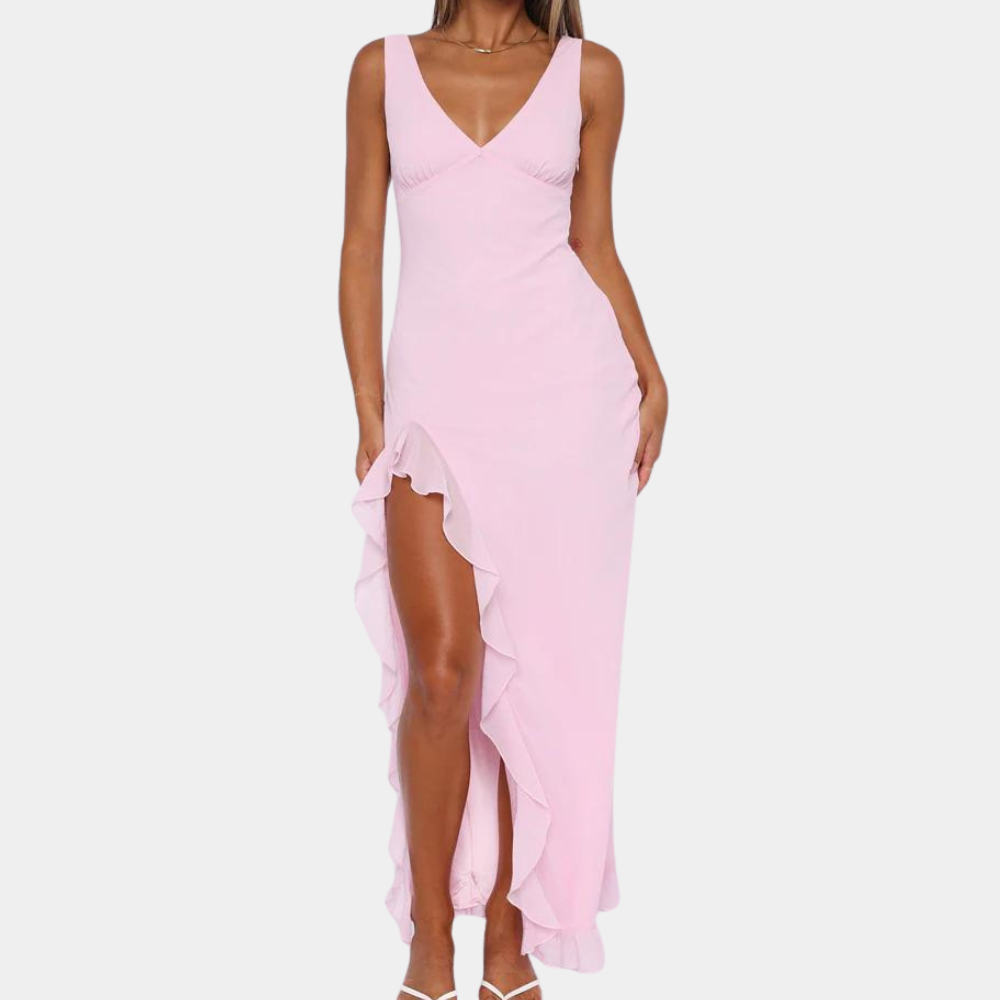 Satin-Like Slim Fit Evening Dress