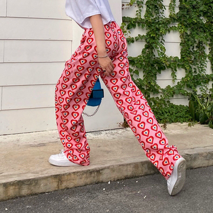 Women's tie-dye wide leg trousers