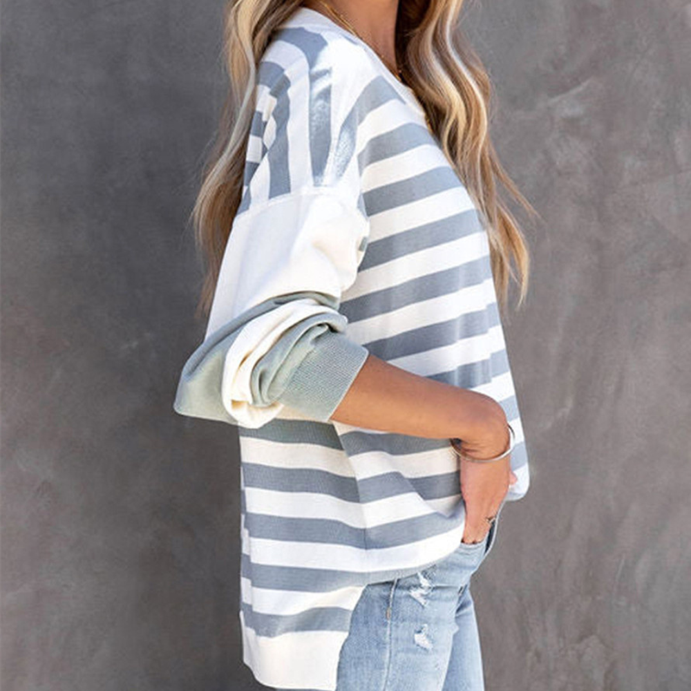 Oversized Striped Relaxed Fit Knit Sweater 