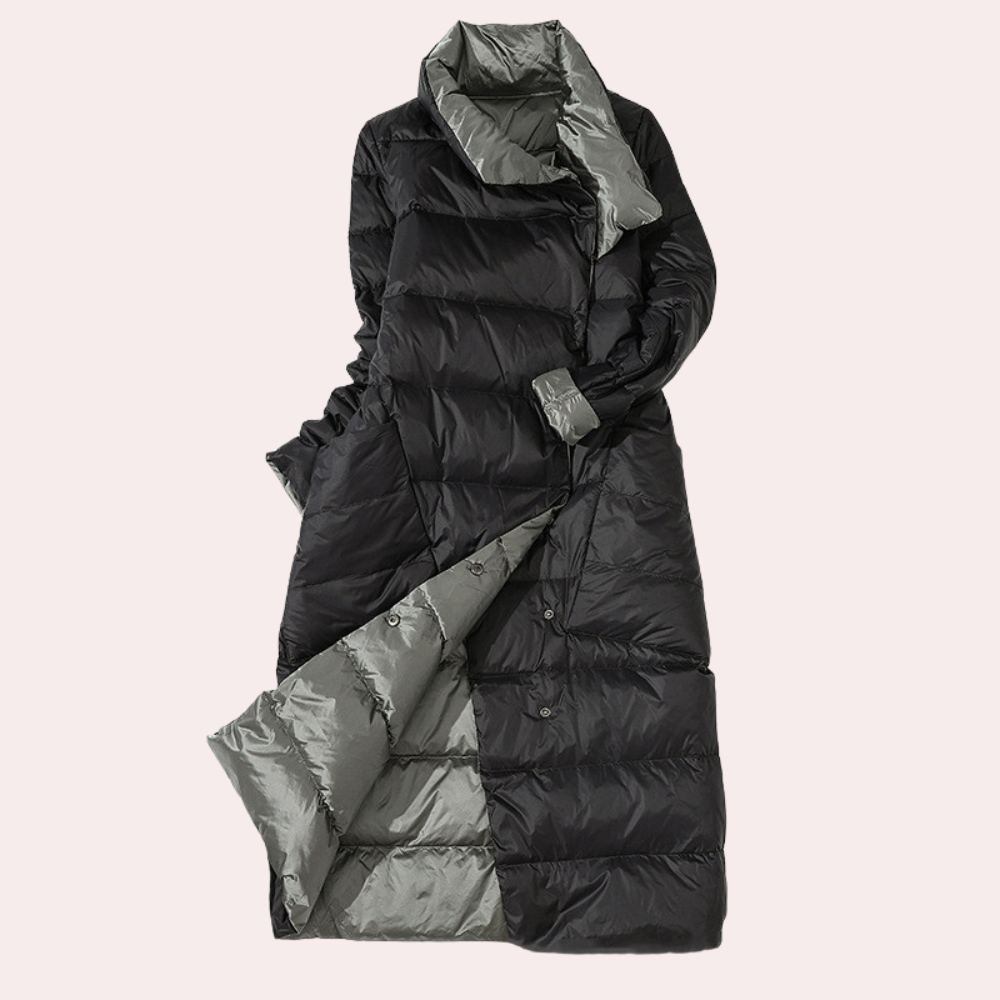 Thin white duck down jacket for women