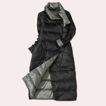 Thin white duck down jacket for women