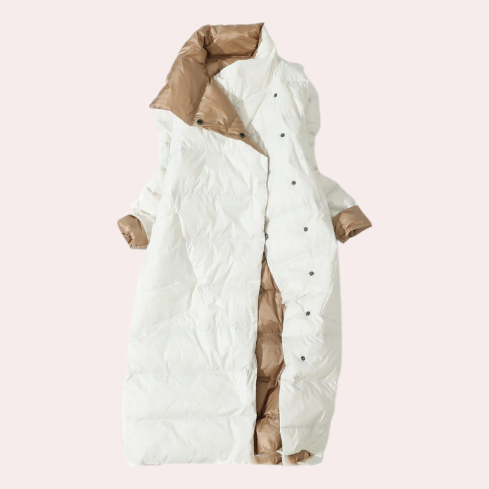 Thin white duck down jacket for women