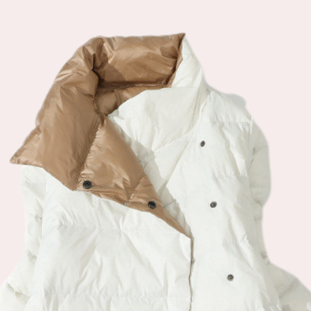 Thin white duck down jacket for women