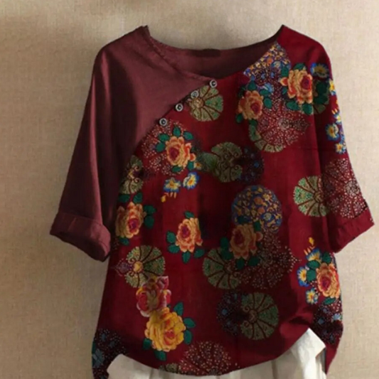 Digital Print Short Sleeved Casual T-Shirt