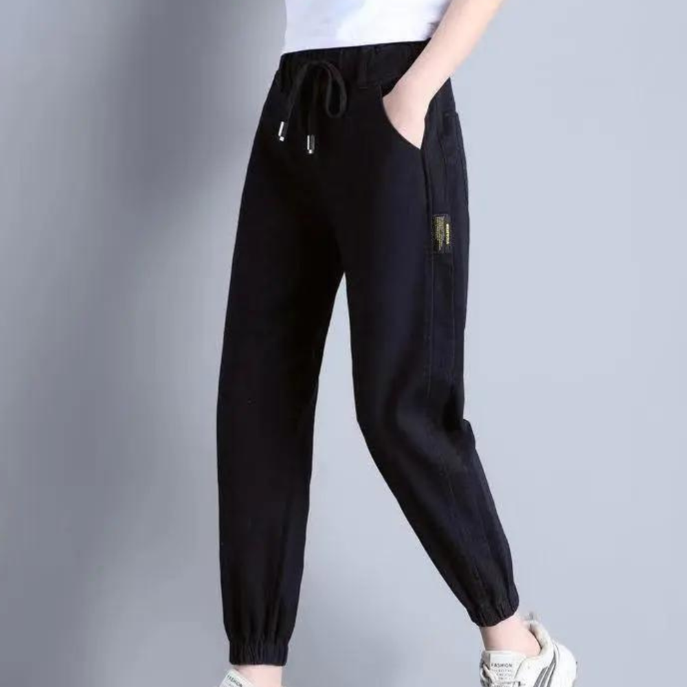Harem pants with slim waist and cuff design for women