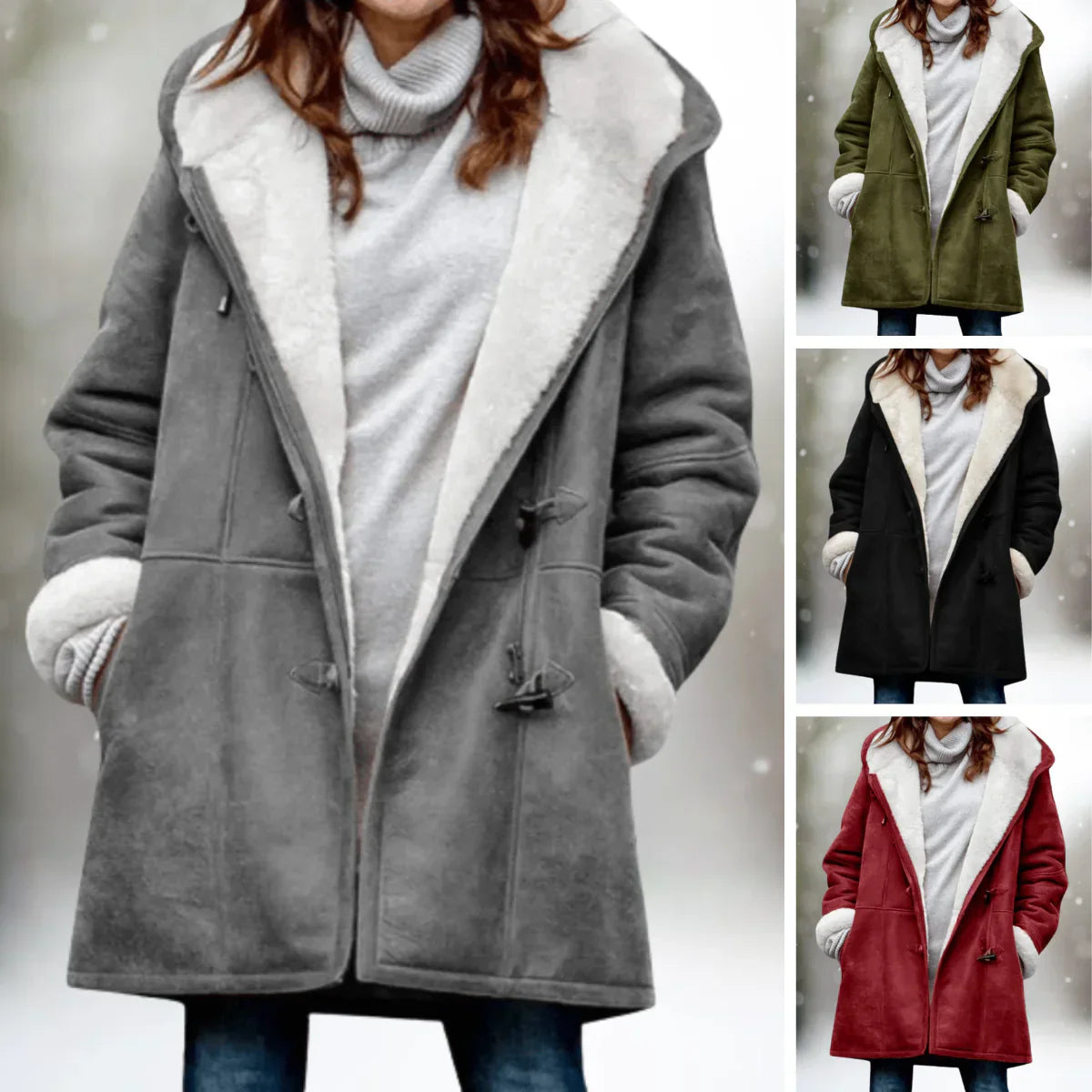 Women's bohemian hooded button coat