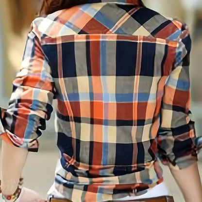Women's plaid long sleeve shirt