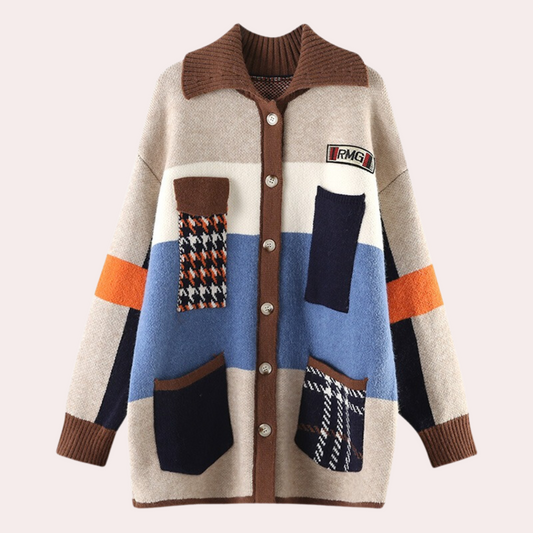 Patchwork Knit Cardigan