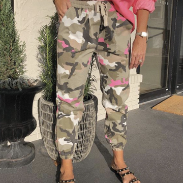 Women's camouflage drawstring pants