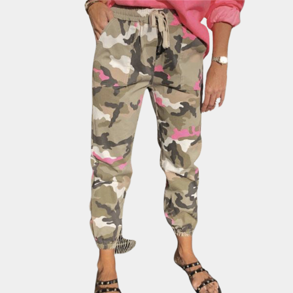 Women's camouflage drawstring pants