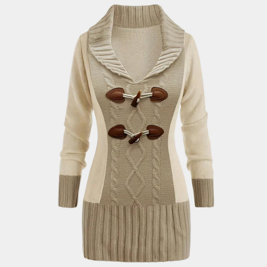 Slim Wool Blend Cable Knit Sweater 