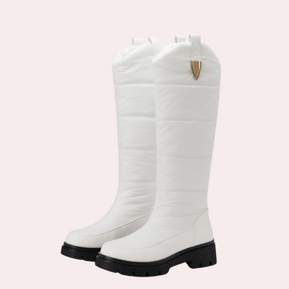 Women’s Knee-High Boots – Sleek Fit – Quilted Shaft – Polished Finish – Rugged Sole