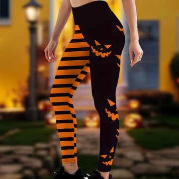 Women's Halloween print high-waisted casual leggings