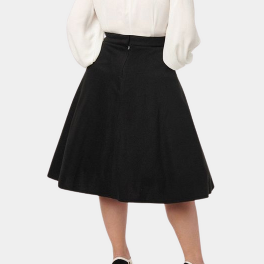 Swing Print Pumpkin Head Cat Moon Skirt