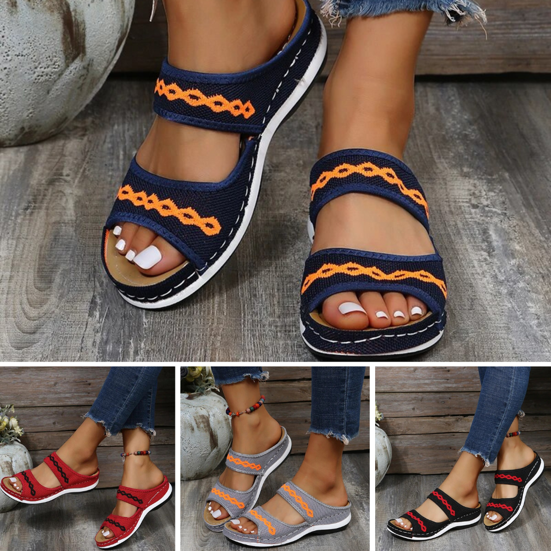 Mia - Orthopedic Leather Sandals with unique design