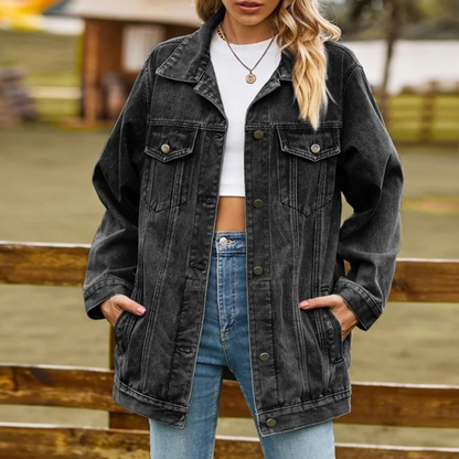 Loose retro classic denim jacket for women