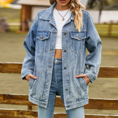 Loose retro classic denim jacket for women