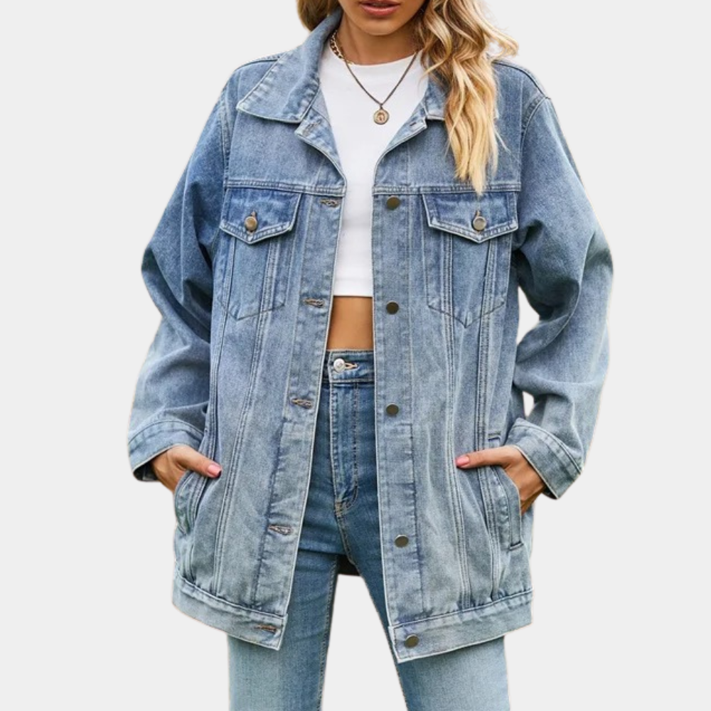 Loose retro classic denim jacket for women