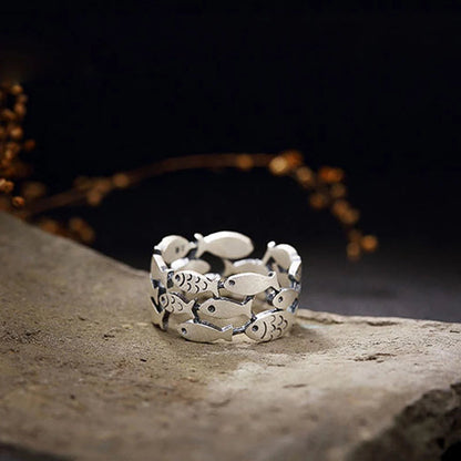 Silver fish ring