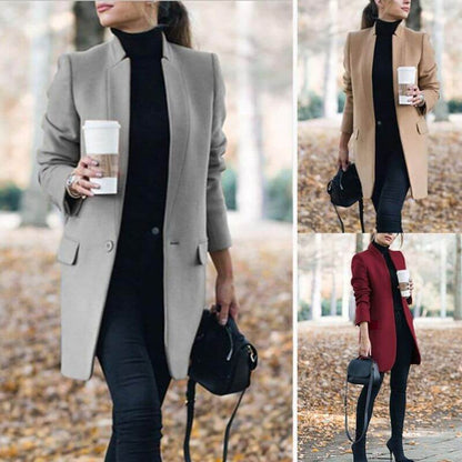 Women's long elegant fitted coat