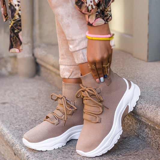 Stretch Knit High-Top Sock Sneakers
