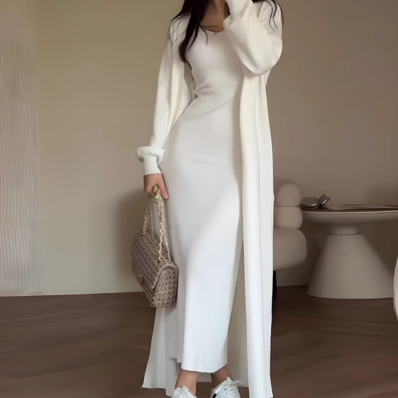 Slim Fit Two-Piece Knit Dress Set 