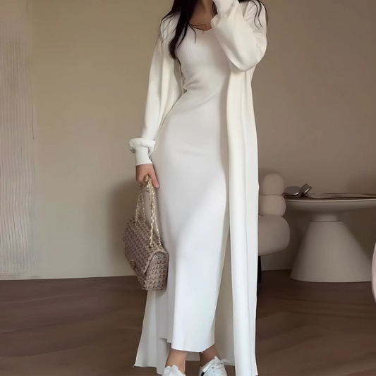 Slim Fit Two-Piece Knit Dress Set 