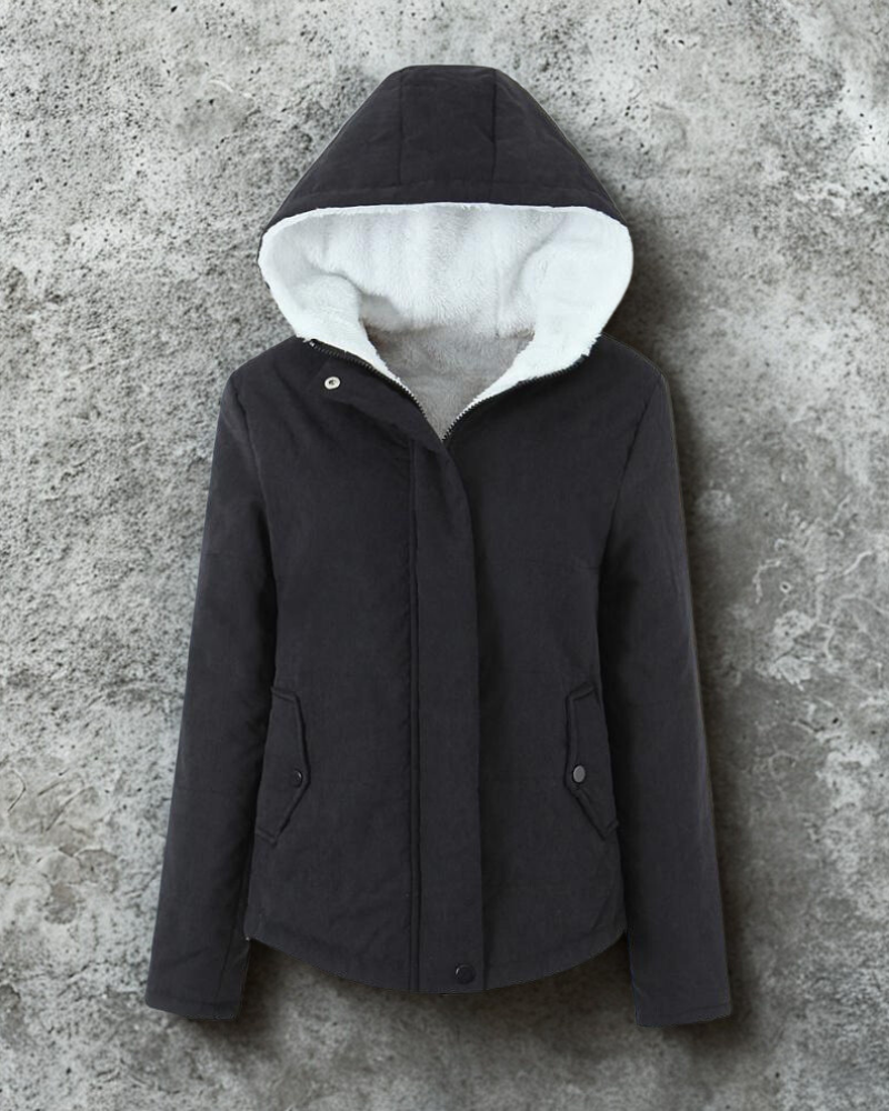 Quilted Fleece Lined Hooded Jacket 